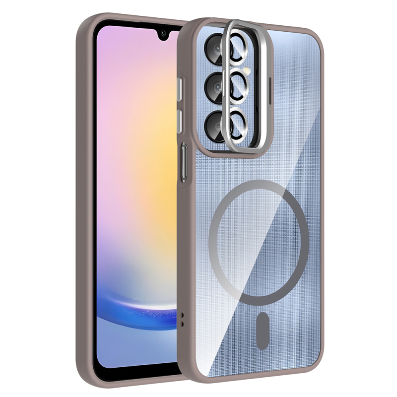 Galaxy A56 Kılıf Standlı ve Kamera Lens Hediyeli M-Safe Şarj Özellikli Zore Etro Kapak - 6