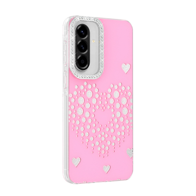 Galaxy A57 Case Rhinestones Zore Rivas Hard PC Cover - 5