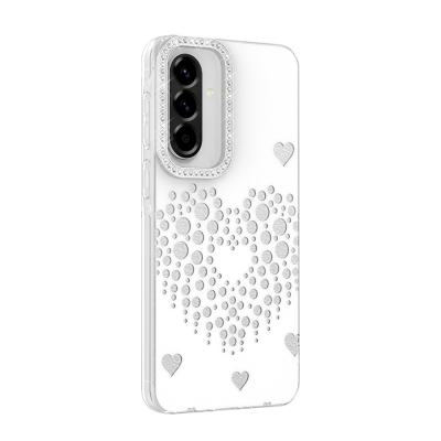 Galaxy A57 Case Rhinestones Zore Rivas Hard PC Cover - 9