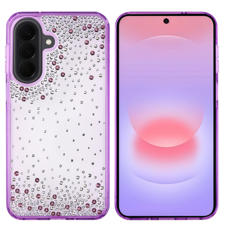 Galaxy A57 Kılıf Airbag Tasarımlı Damla Taşlı Şeffaf Zore Pera Silikon Kapak - 2