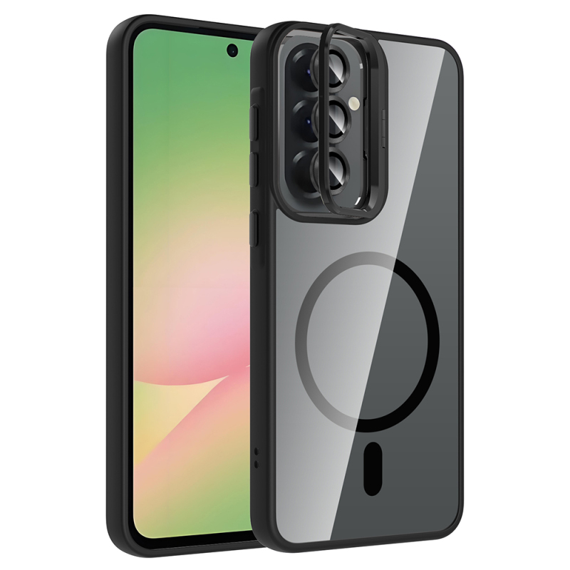 Galaxy A57 Kılıf Standlı ve Kamera Lens Hediyeli Zore Etro Kapak - 2