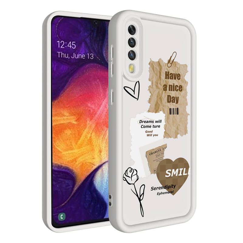 Galaxy A70 Case Camera Protected Printed Back Surface Zore Klas Cover - 2