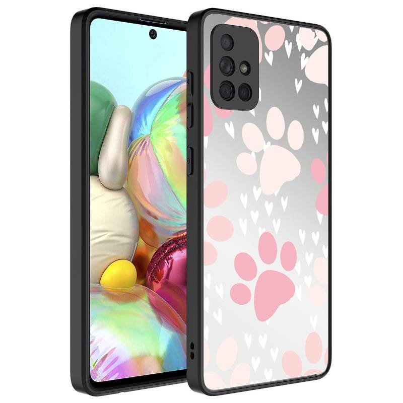 Galaxy A71 Case Mirror Patterned Camera Protected Glossy Zore Mirror Cover - 1