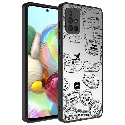 Galaxy A71 Case Mirror Patterned Camera Protected Glossy Zore Mirror Cover - 7