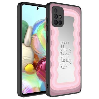 Galaxy A71 Case Mirror Patterned Camera Protected Glossy Zore Mirror Cover - 9