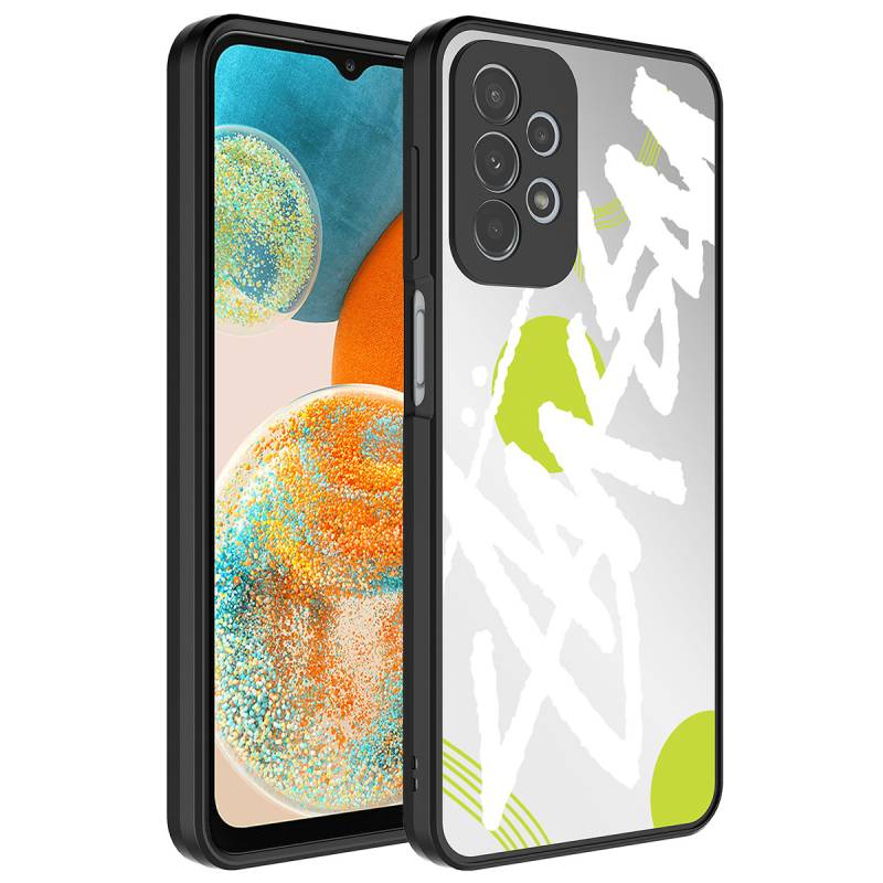 Galaxy A72 Case Mirror Patterned Camera Protected Glossy Zore Mirror Cover - 7
