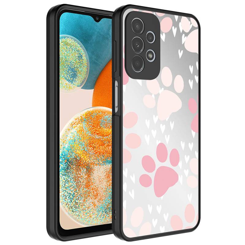 Galaxy A72 Case Mirror Patterned Camera Protected Glossy Zore Mirror Cover - 8
