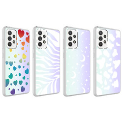Galaxy A72 Case Zore M-Blue Patterned Cover - 2