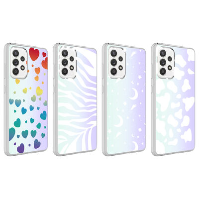 Galaxy A72 Case Zore M-Blue Patterned Cover - 2