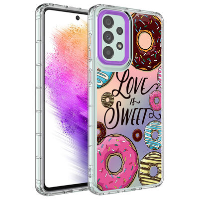 Galaxy A73 Case Camera Protected Colorful Patterned Hard Silicone Zore Korn Cover - 11