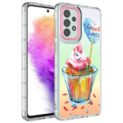 Galaxy A73 Case Camera Protected Colorful Patterned Hard Silicone Zore Korn Cover - 14
