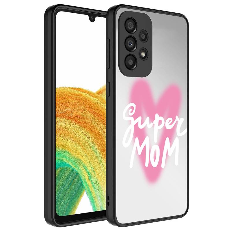 Galaxy A73 Case Mirror Patterned Camera Protected Glossy Zore Mirror Cover - 5