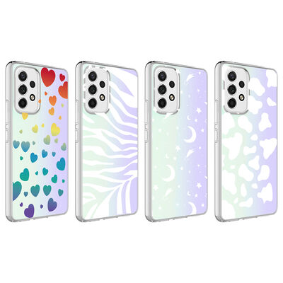 Galaxy A73 Case Zore M-Blue Patterned Cover - 2