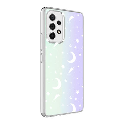 Galaxy A73 Case Zore M-Blue Patterned Cover - 6