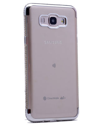 Galaxy J1 Mini Prime Kılıf Zore Kenarı Tek Sıra Taşlı Silikon - 7