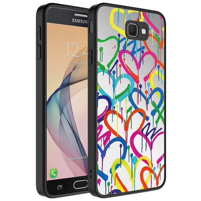 Galaxy J7 Prime Case Mirror Patterned Camera Protected Glossy Zore Mirror Cover - 4