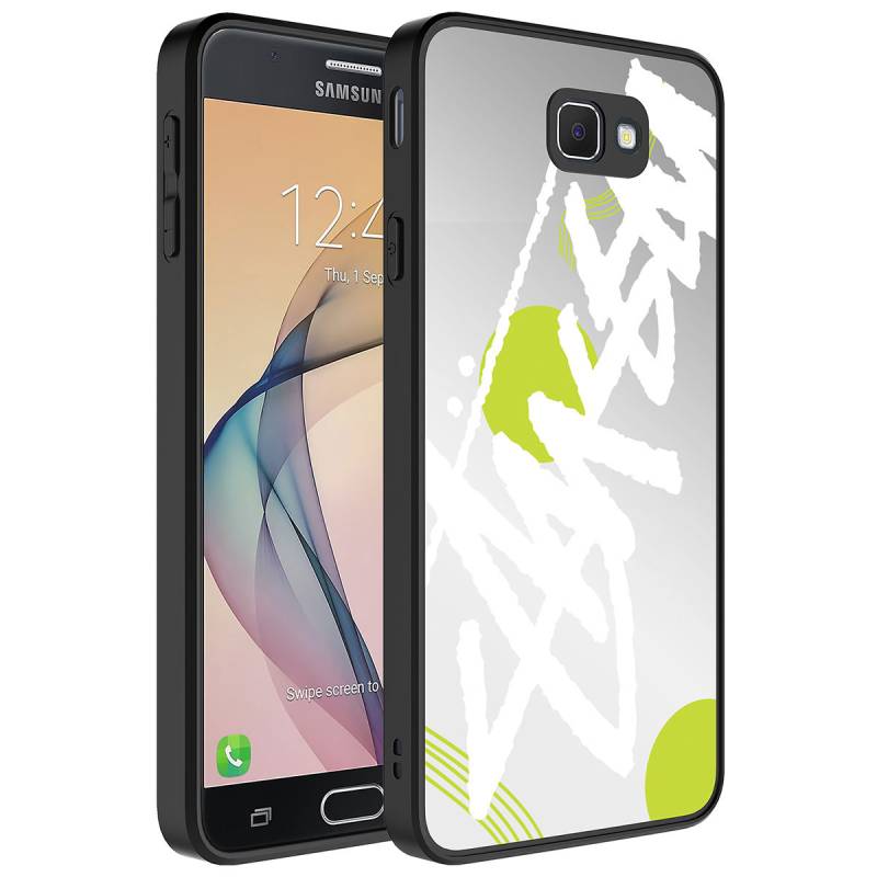 Galaxy J7 Prime Case Mirror Patterned Camera Protected Glossy Zore Mirror Cover - 5