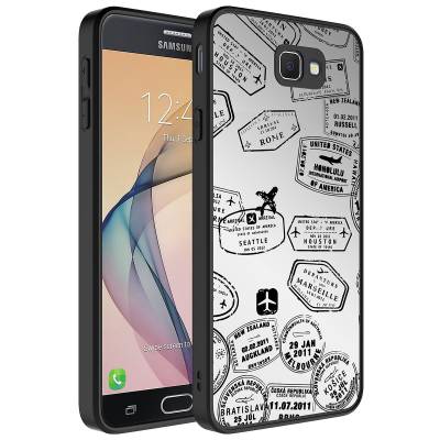Galaxy J7 Prime Case Mirror Patterned Camera Protected Glossy Zore Mirror Cover - 7