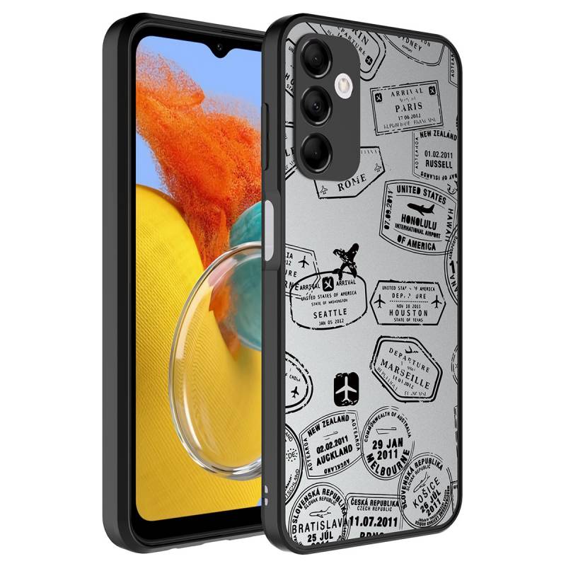 Galaxy M14 Case Mirror Patterned Camera Protected Glossy Zore Mirror Cover - 7