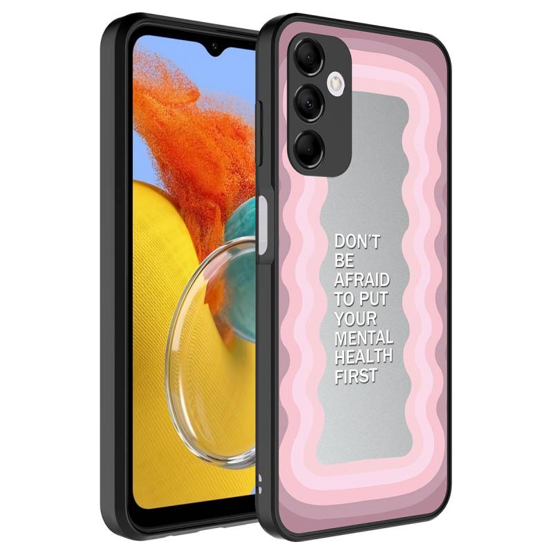 Galaxy M14 Case Mirror Patterned Camera Protected Glossy Zore Mirror Cover - 9
