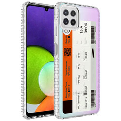 Galaxy M22 Case Airbag Edge Colorful Patterned Silicone Zore Elegans Cover - 7