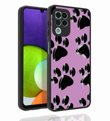 Galaxy M22 Case Patterned Camera Protected Glossy Zore Nora Cover - 5