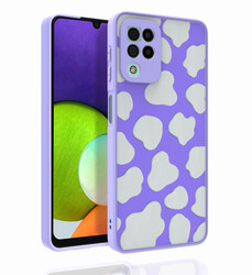 Galaxy M22 Case Patterned Camera Protected Glossy Zore Nora Cover - 8