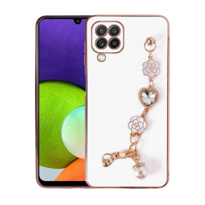 Galaxy M22 Case With Hand Strap Camera Protection Zore Taka Silicone Cover - 5