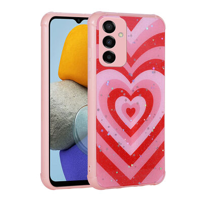 Galaxy M23 Case Glittery Patterned Camera Protected Shiny Zore Popy Cover - 1