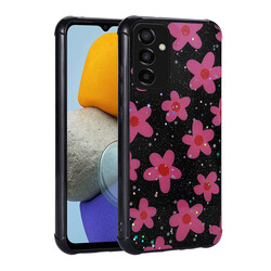 Galaxy M23 Case Glittery Patterned Camera Protected Shiny Zore Popy Cover - 4