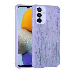 Galaxy M23 Case Glittery Patterned Camera Protected Shiny Zore Popy Cover - 5