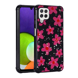 Galaxy M32 Case Glittery Patterned Camera Protected Shiny Zore Popy Cover - 6