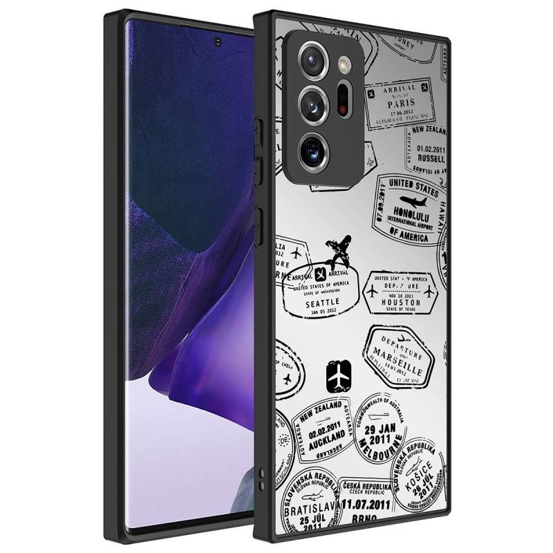 Galaxy Note 20 Ultra Case Mirror Patterned Camera Protected Glossy Zore Mirror Cover - 1