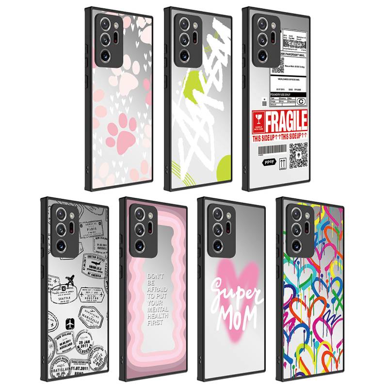 Galaxy Note 20 Ultra Case Mirror Patterned Camera Protected Glossy Zore Mirror Cover - 2