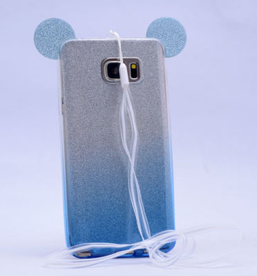Galaxy Note 5 Kılıf Zore Micky Kulaklı Simli Silikon - 2