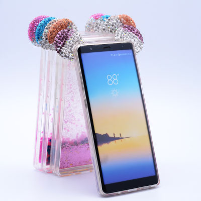 Galaxy Note 8 Kılıf Zore Micky Taşlı Sıvılı Silikon - 5