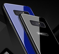 Galaxy Note 8 Kılıf Zore Düz Renkli Ebruli Cam Kapak - 2