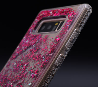 Galaxy Note 8 Kılıf Zore Sıralı Taşlı Sıvılı Silikon - 3