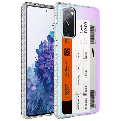 Galaxy S20 FE Case Airbag Edge Colorful Patterned Silicone Zore Elegans Cover - 7