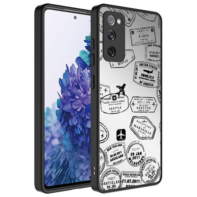Galaxy S20 FE Case Mirror Patterned Camera Protection Glossy Zore Mirror Cover - 7