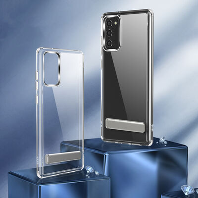 Galaxy S20 FE Case With Stand Transparent Silicone Zore L-Stand Cover - 12