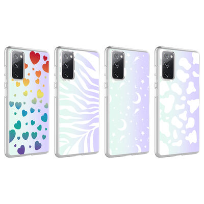 Galaxy S20 FE Case Zore M-Blue Patterned Cover - 2