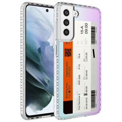 Galaxy S21 FE Case Airbag Edge Colorful Patterned Silicone Zore Elegans Cover - 7