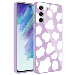 Galaxy S21 FE Case Camera Protected Patterned Hard Silicone Zore Epoxy Cover - 9