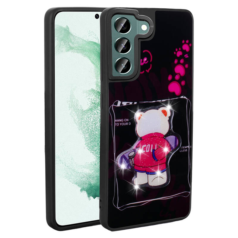 Galaxy S21 FE Case Shining Embossed Zore Amas Silicone Cover with Iconic Figure - 1