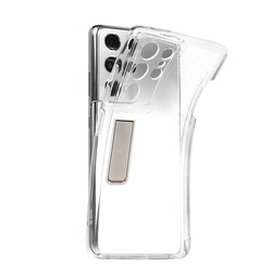 Galaxy S21 Ultra Case Zore Pen Compartment Stand Super Silicon Cover - 6