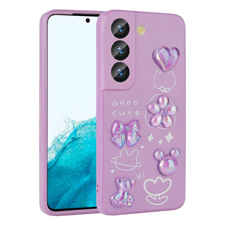 Galaxy S22 Case Relief Figured Shiny Zore Toys Silicone Cover - 6