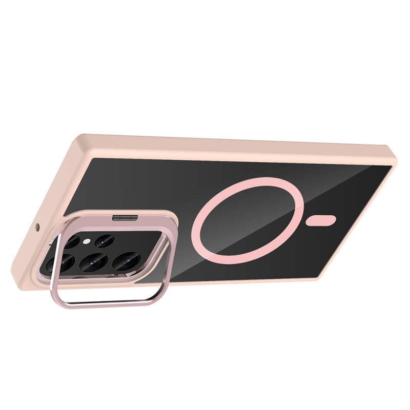 Galaxy S22 Ultra Case Stand Camera Lens Gift M-Safe Charging Feature Zore Etro Cover - 15