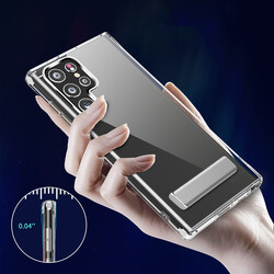 Galaxy S22 Ultra Case With Stand Transparent Silicone Zore L-Stand Cover - 4