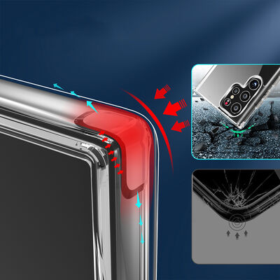 Galaxy S22 Ultra Case With Stand Transparent Silicone Zore L-Stand Cover - 5